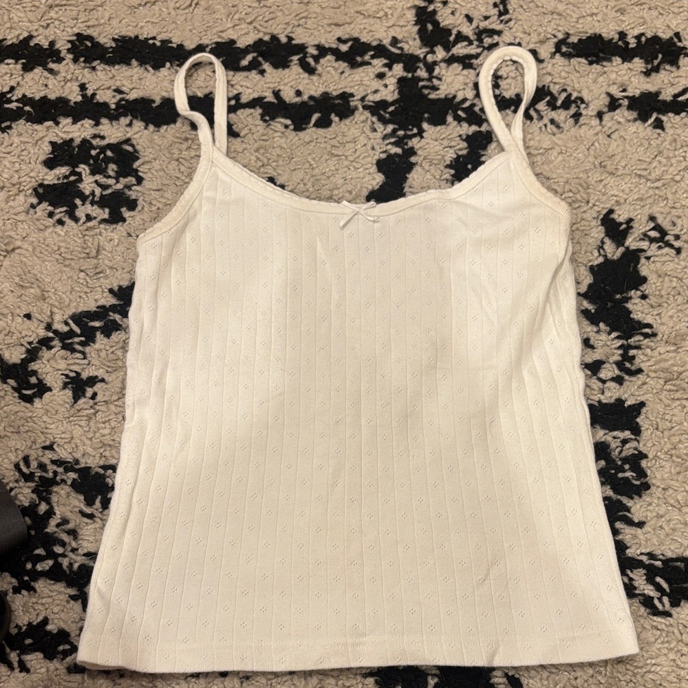 Brandy Melville White Women's tank top with bow